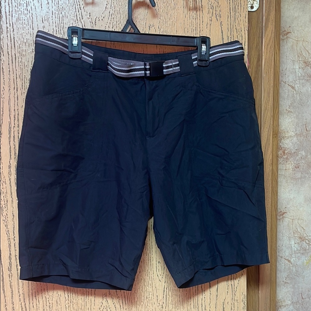 Black Casual Shorts with Belt
